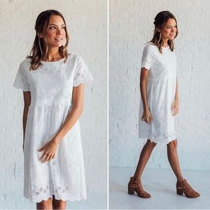 Clad & Cloth White Eyelet Dress